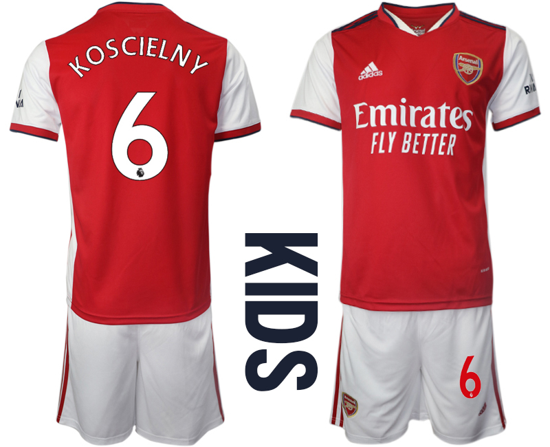 Youth 2021-2022 Club Arsenal home red #6 Soccer Jersey